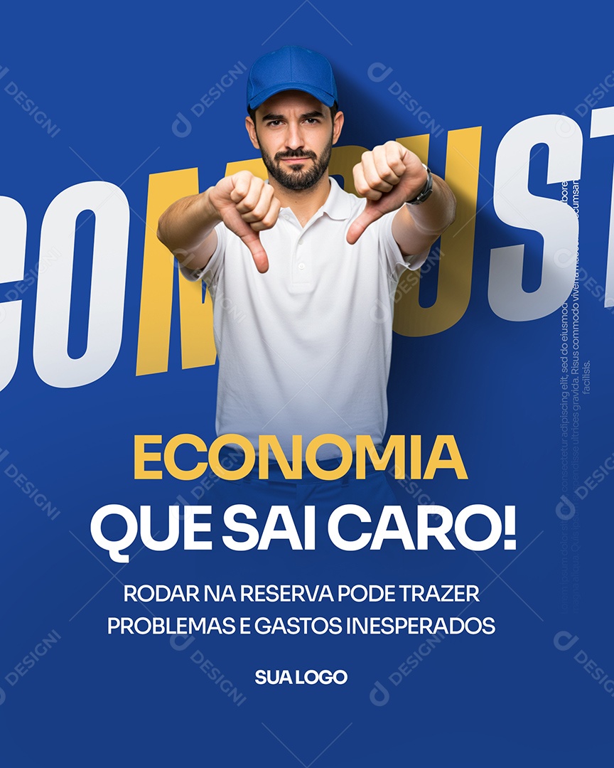 Posto de Combustivel Rodar na Reserva Prejudica o Seu Carro Social Media PSD Editável