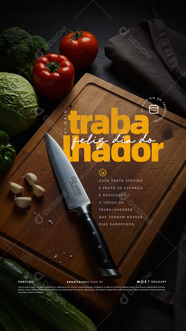 Story Feliz Dia Do Trabalhador 01 de Maio Social Media PSD Editável