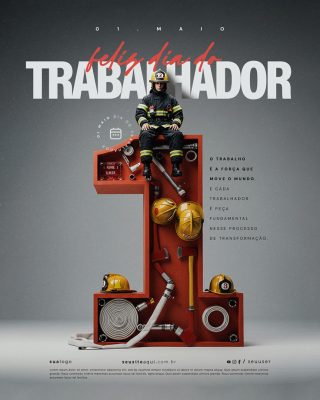 Feliz Dia Do Trabalhador 01 de Maio Social Media PSD Editável