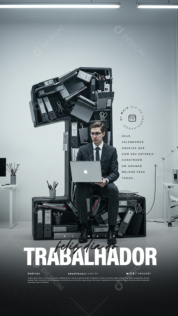 Story Feliz Dia Do Trabalhador 01 de Maio Social Media PSD Editável