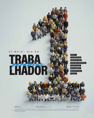 Feliz Dia Do Trabalhador 01 de Maio Social Media PSD Editável