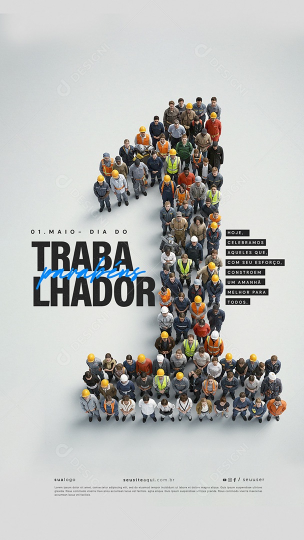 Story Feliz Dia Do Trabalhador 01 de Maio Social Media PSD Editável