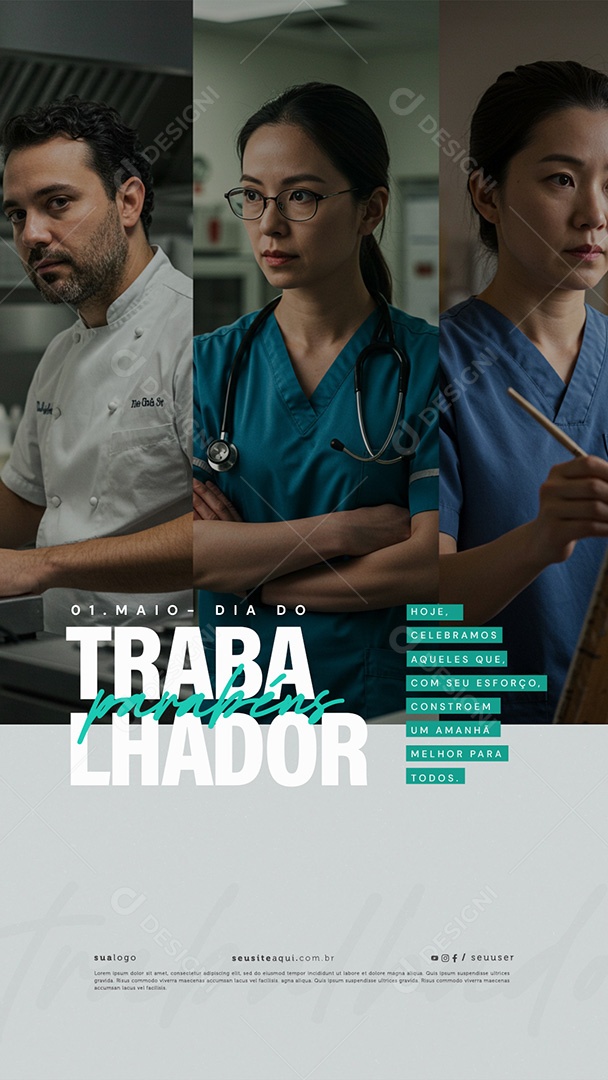 Story Feliz Dia Do Trabalhador 01 de Maio Social Media PSD Editável