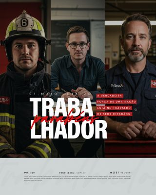 Feliz Dia Do Trabalhador 01 de Maio Social Media PSD Editável