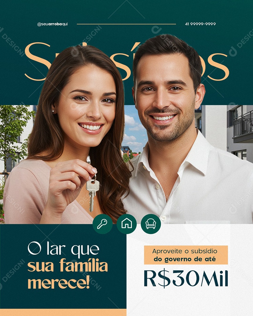 Lançamento Imobiliária O Lar Que Sua Família Merece Social Media PSD Editável