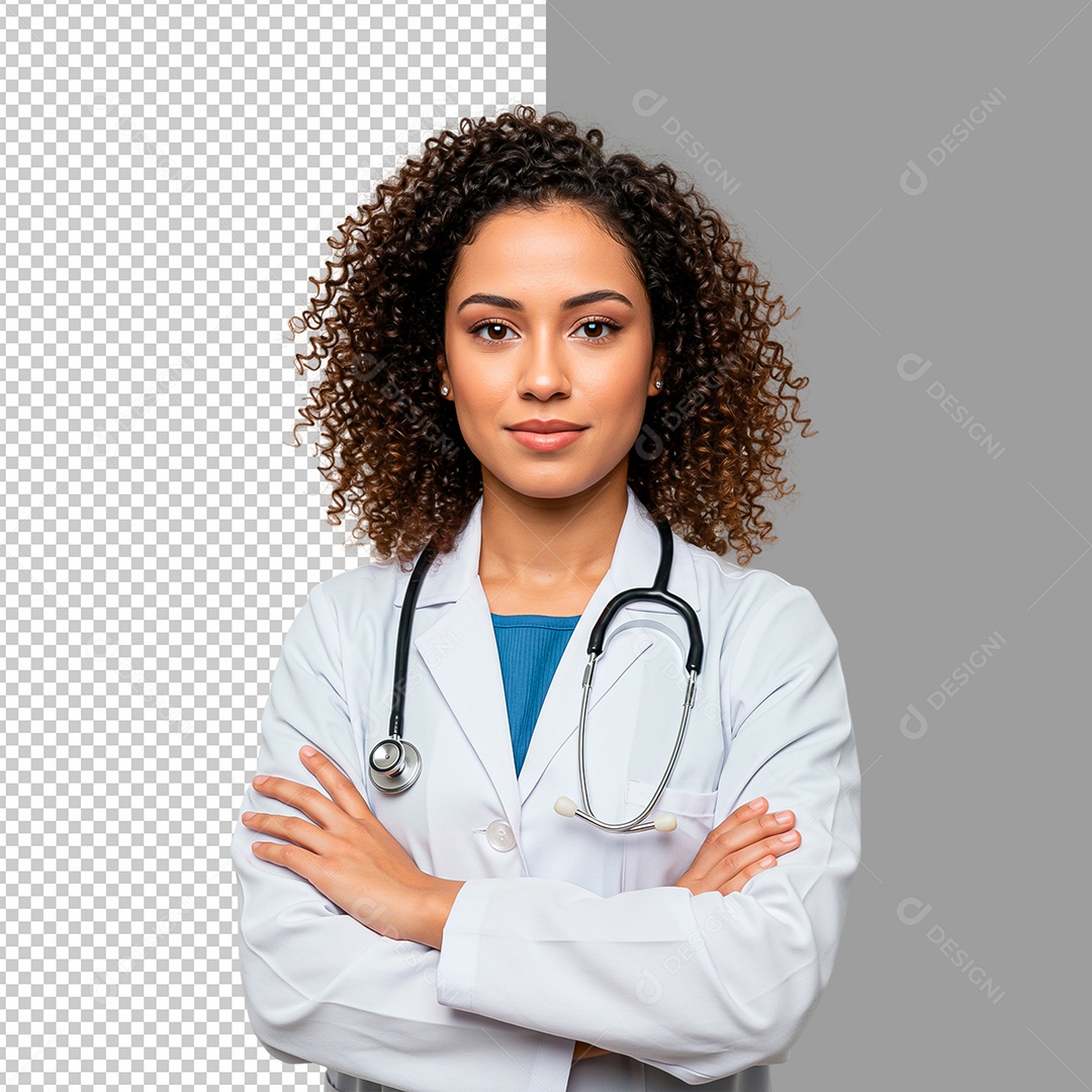 Elemento 3D Mulher Médica para Composiçaõ PSD