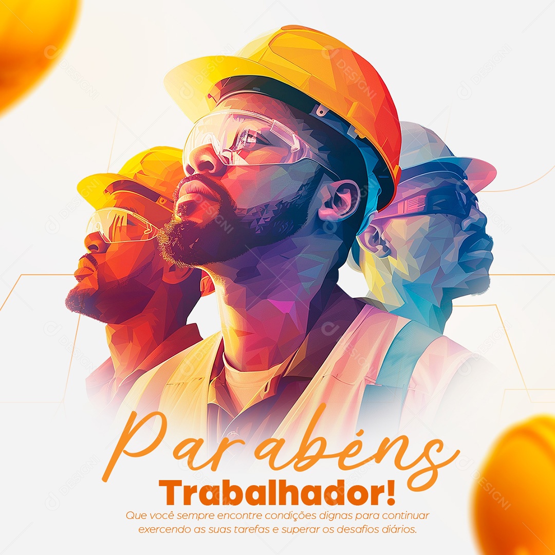 Parabéns Dia Do Trabalhador Social Media PSD Editável