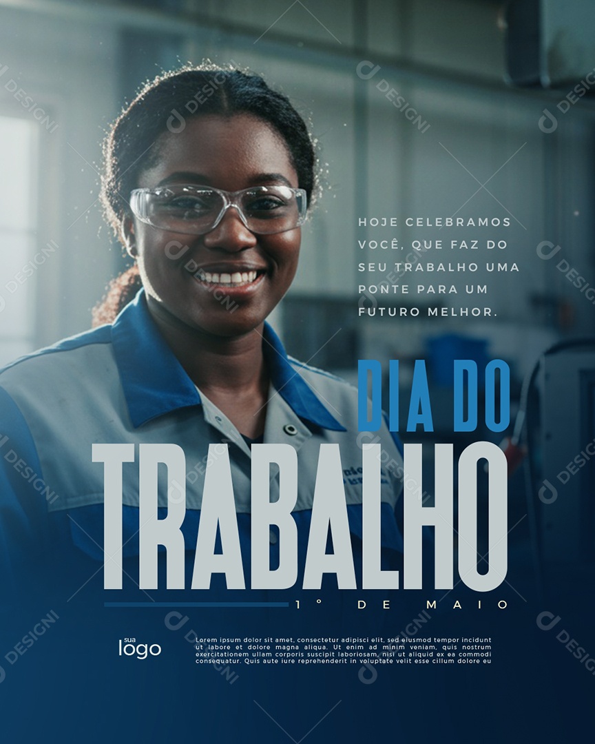 Social Media Dia Do Trabalhador 01 de Maio Parabéns PSD Editável