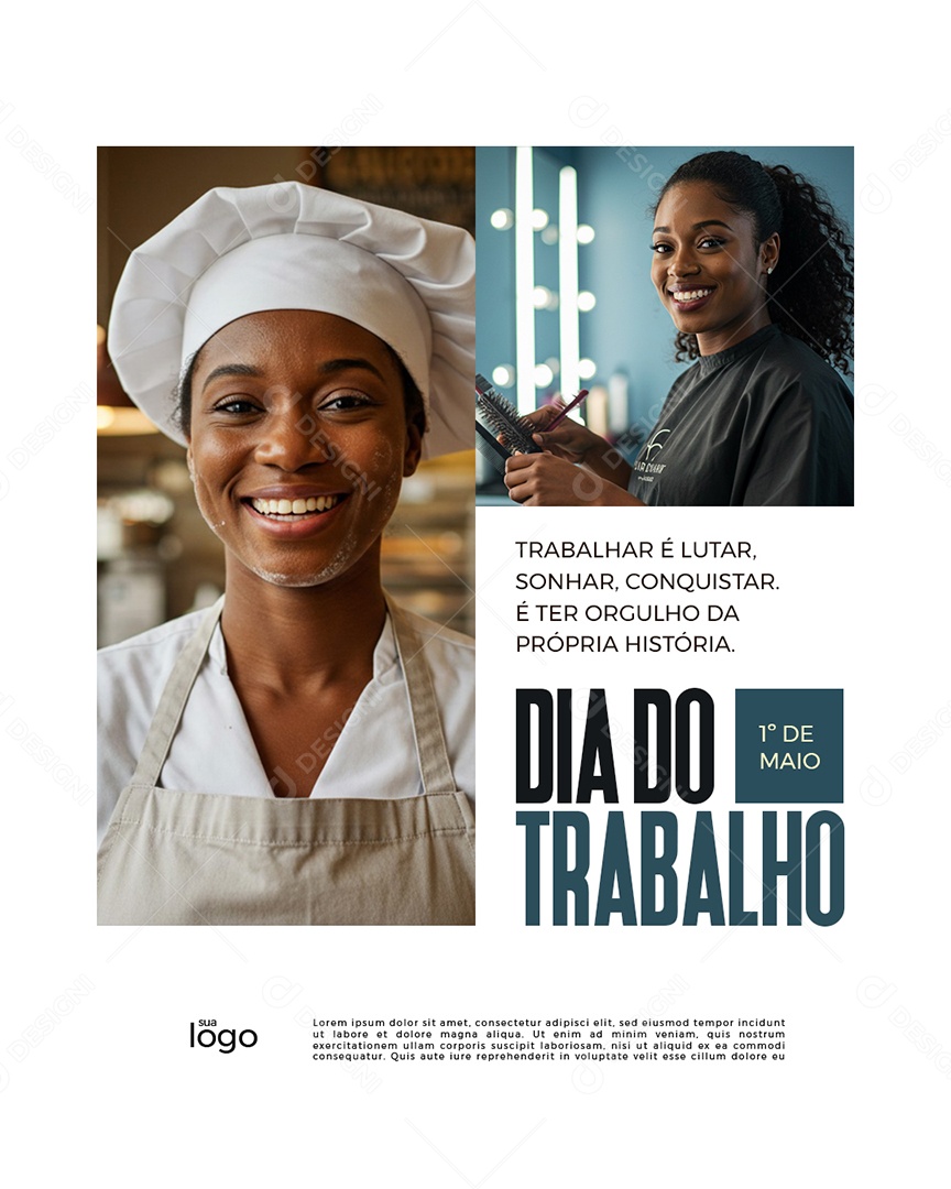Social Media Dia Do Trabalhador 01 de Maio Parabéns PSD Editável