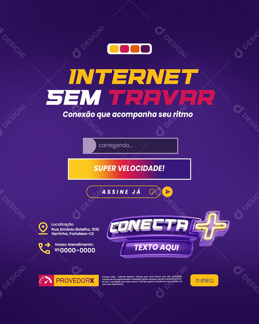 Conecta Mais Internet Sem Travar Social Media PSD Editável