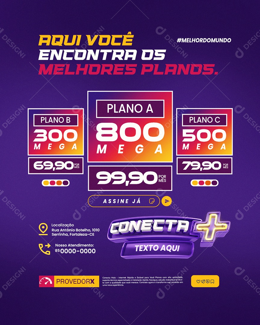 Conecta Mais Internet Aqui Você Encontra os Melhores Planos Social Media PSD Editável