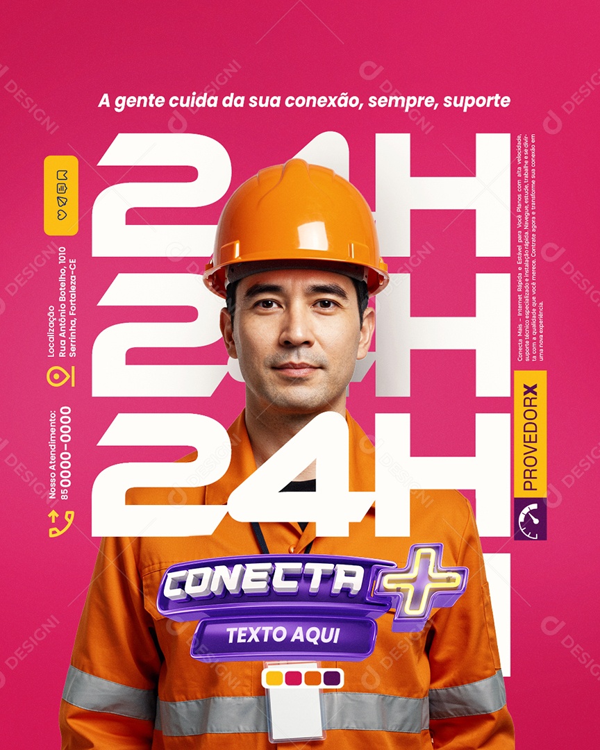 Conecta Mais Internet A Gente Cuida da Sua Conexão Social Media PSD Editável