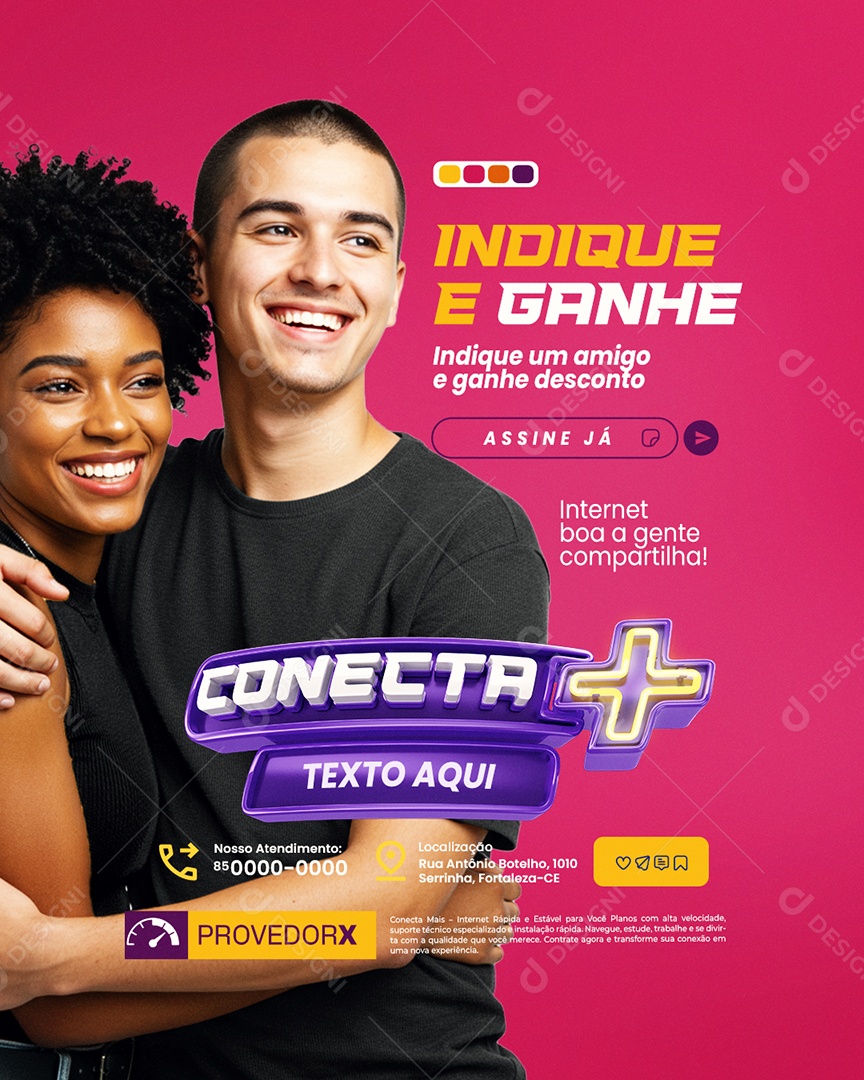 Conecta Mais Internet Indique e Ganhe Social Media PSD Editável