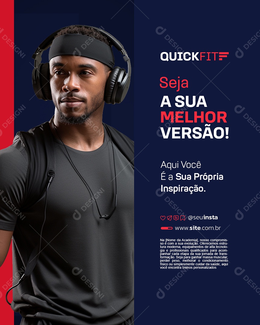 Academia Seja a Sua Melhor Versão Social Media PSD Editável