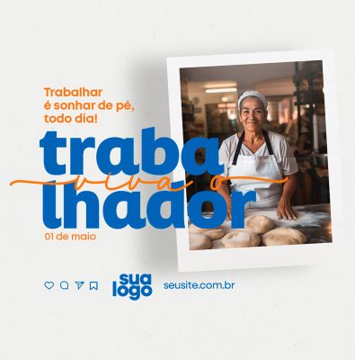 Feliz Dia Do Trabalhador 01 de Maio Social Media PSD Editável