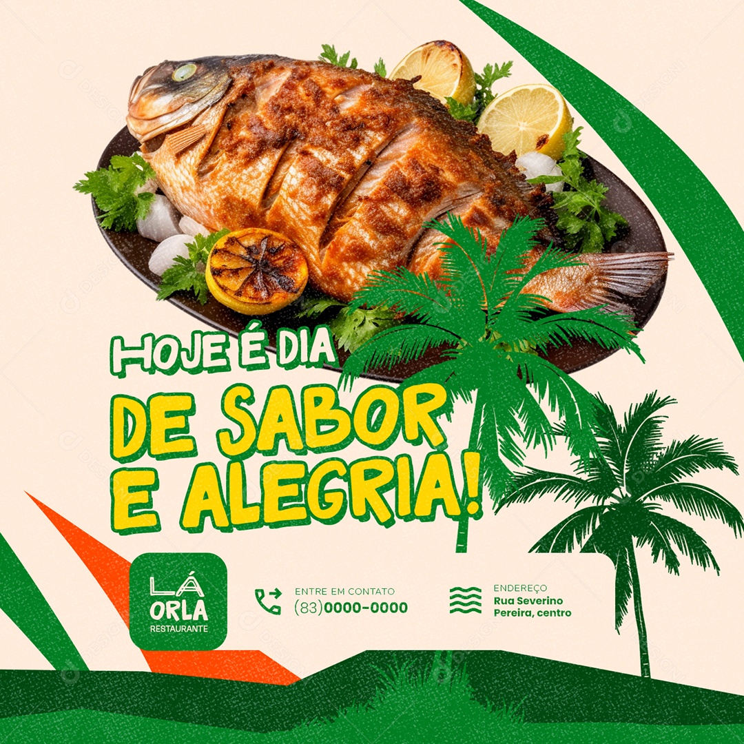 Quiosque Hoje é Dia de Sabor e Alegria Social Media PSD Editável