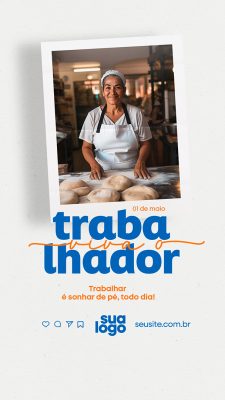 Story Feliz Dia Do Trabalhador 01 de Maio Social Media PSD Editável