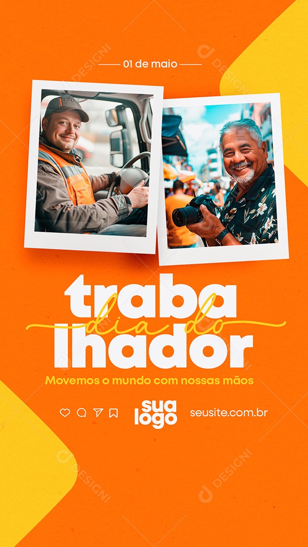 Story Feliz Dia Do Trabalhador 01 de Maio Social Media PSD Editável