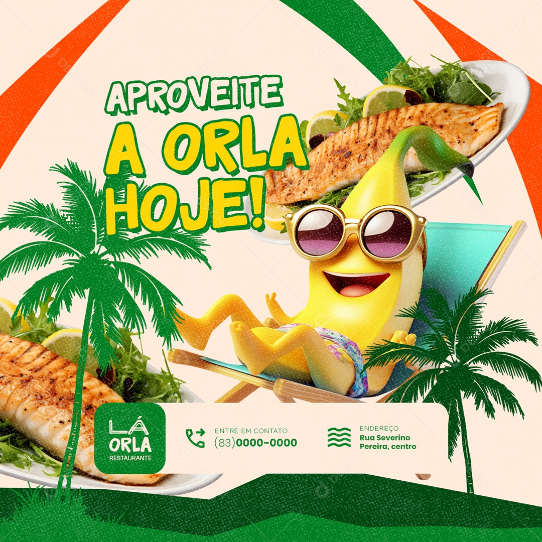 Quiosque Aproveite a Orla Hoje Social Media PSD Editável