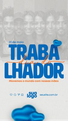 Story Feliz Dia Do Trabalhador 01 de Maio Social Media PSD Editável