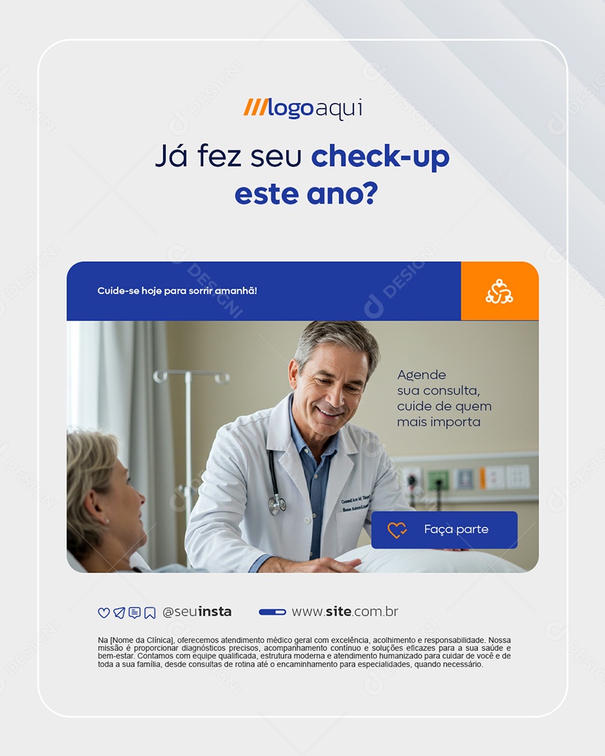 Clínica Médica Já Fez seu Checkup Este Ano Social Media PSD Editável
