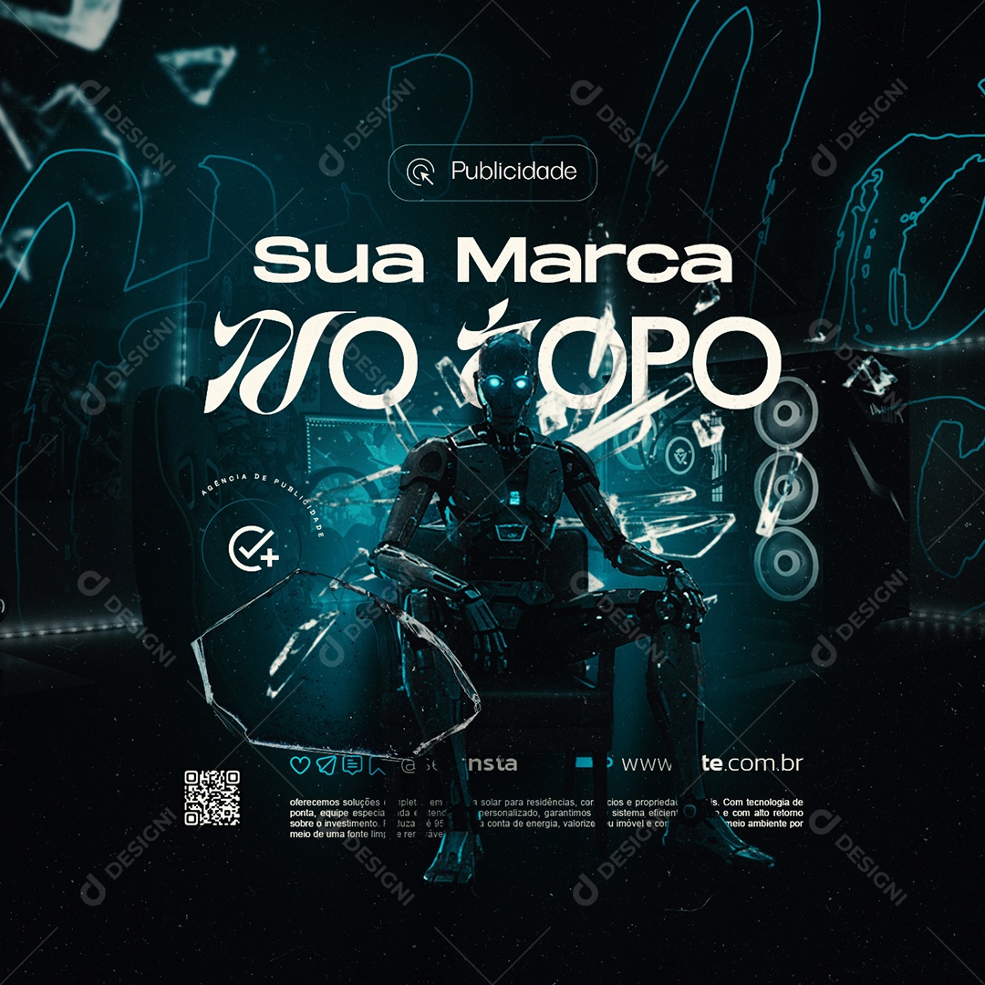 Agência de Publicidade Sua Marca no Topo Social Media PSD Editável