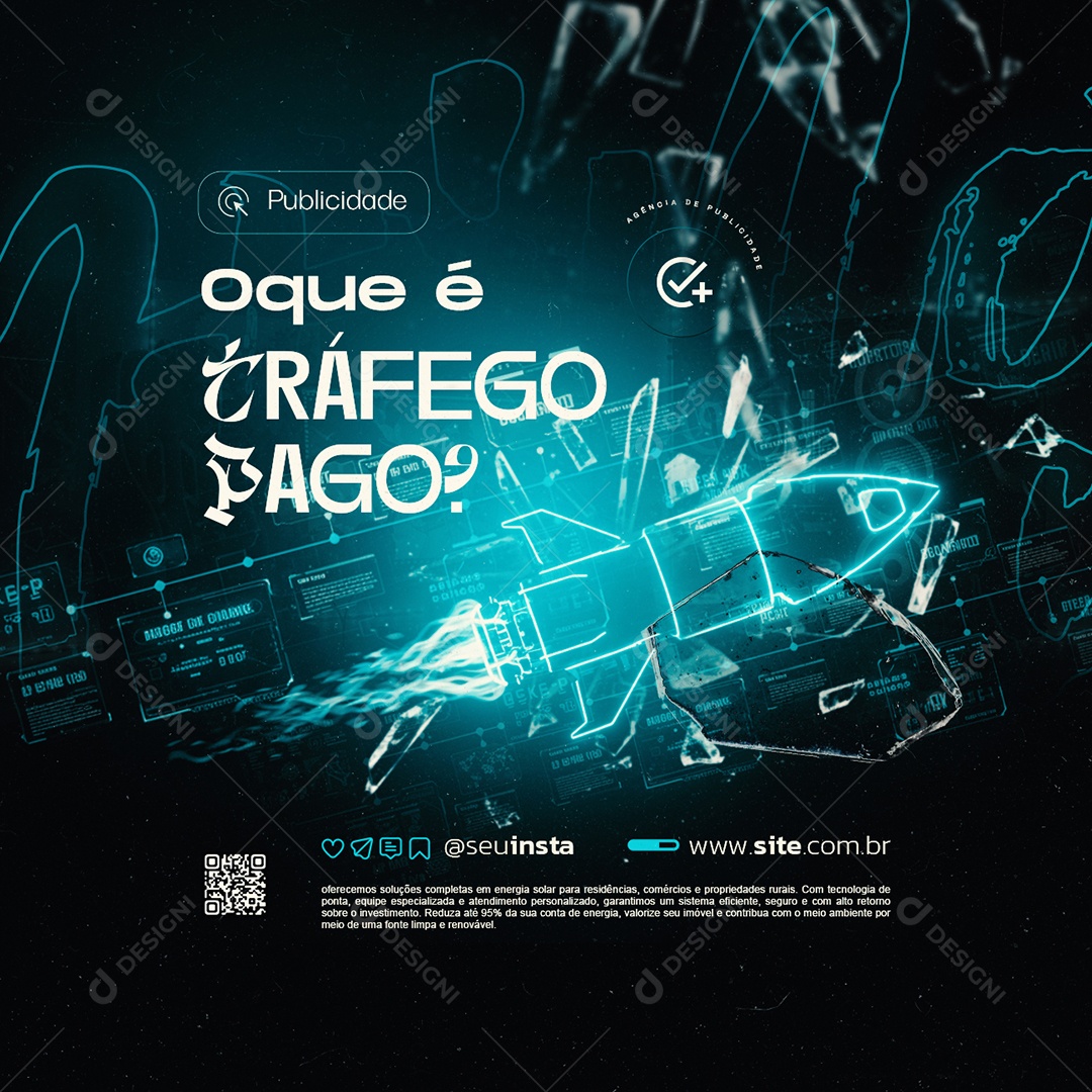 Agência de Publicidade Oque é Tráfego Pago Social Media PSD Editável