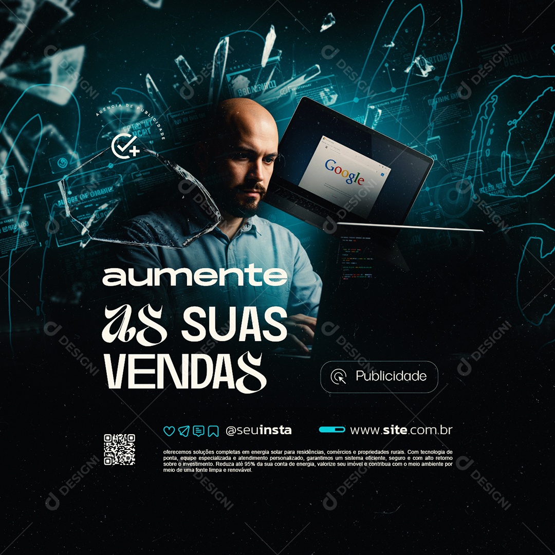 Agência de Publicidade Aumente as Suas Vendas Social Media PSD Editável