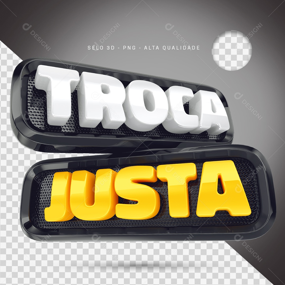 Troca Justa Selo 3D para Composição PSD