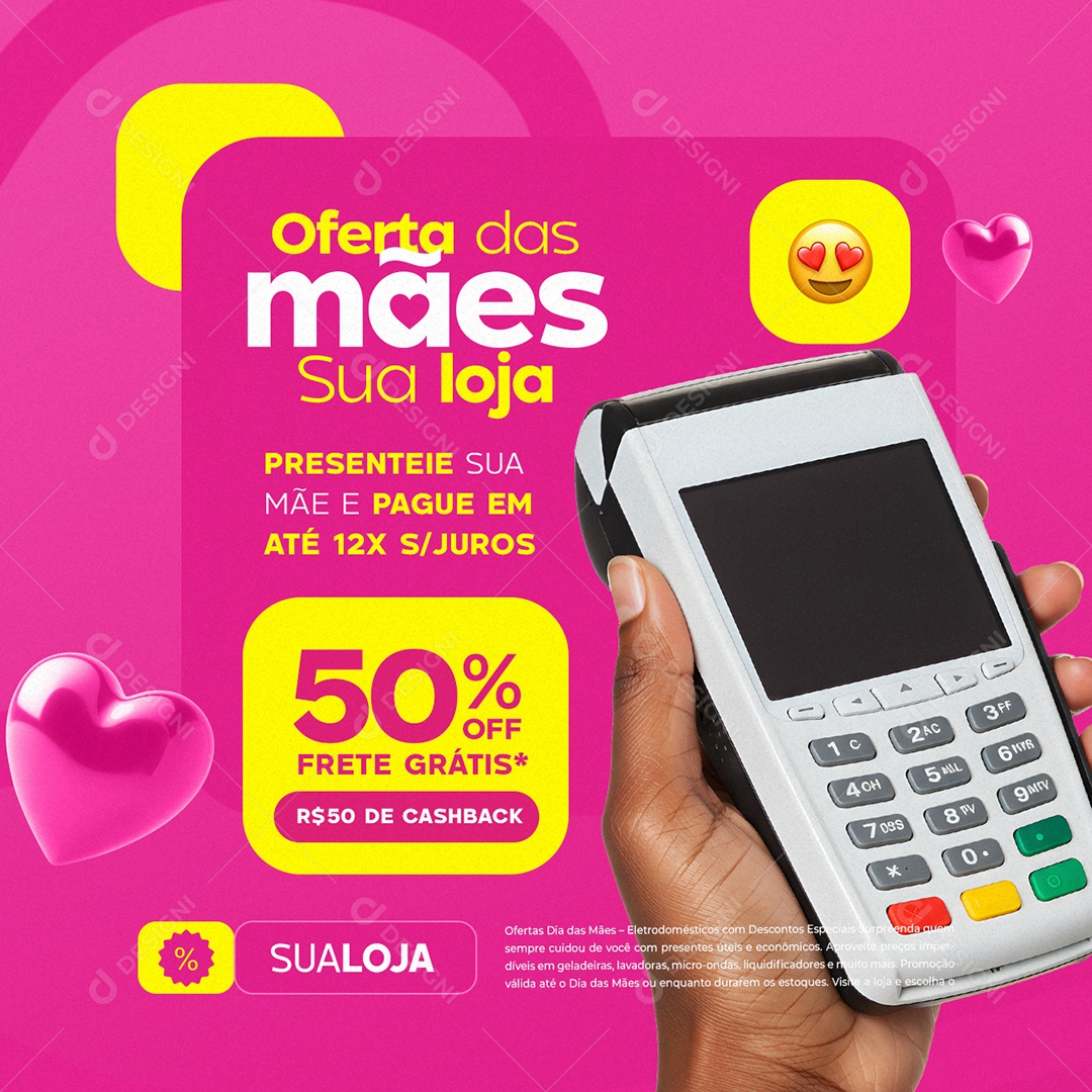 Oferta das Mães Sua Loja Social Media PSD Editável