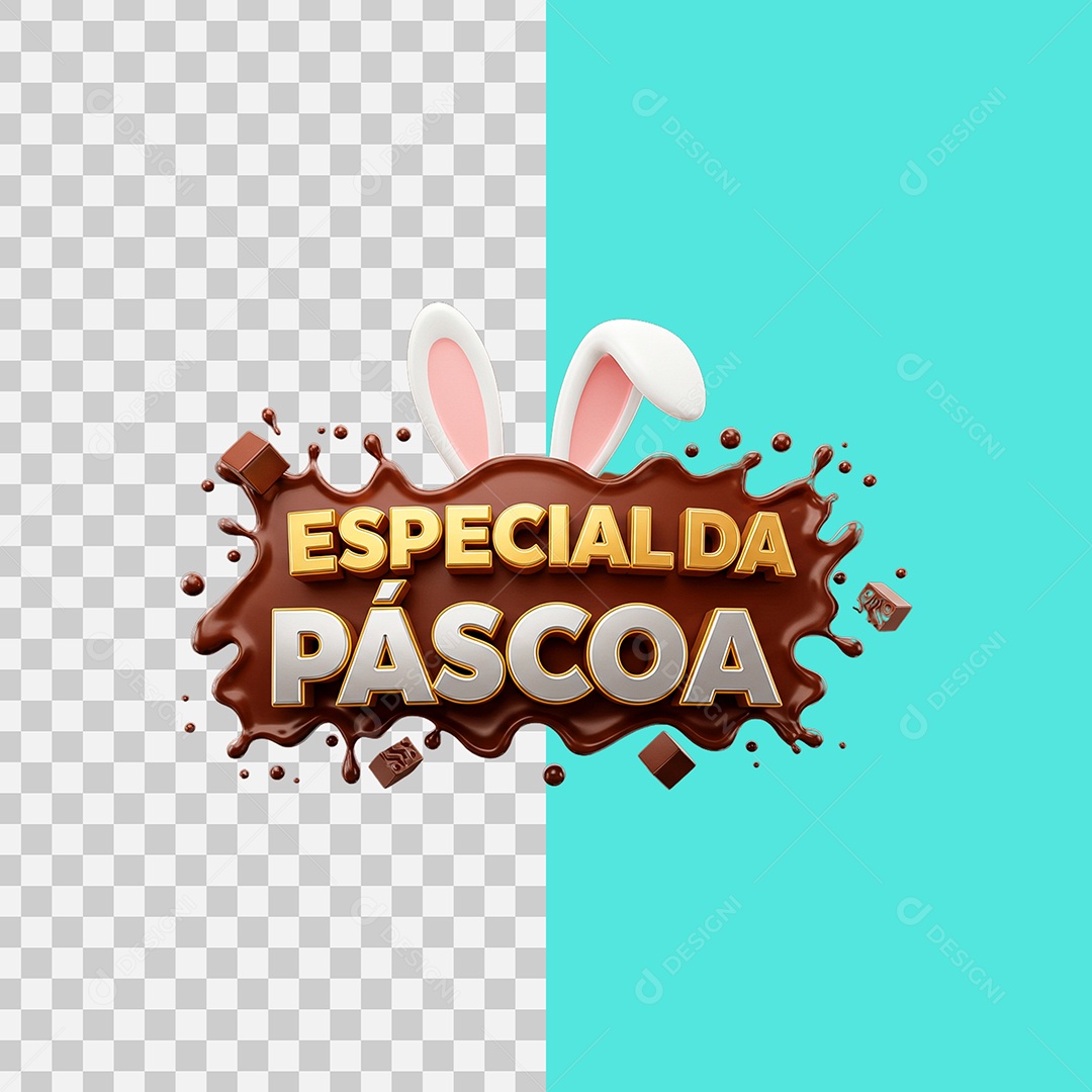 Selo 3D Especial da Páscoa Para Composição PSD