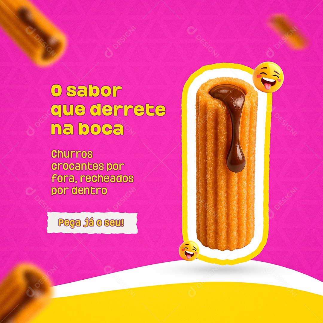 Churros O Sabor Que DerreteNa Boca Social Media PSD Editável