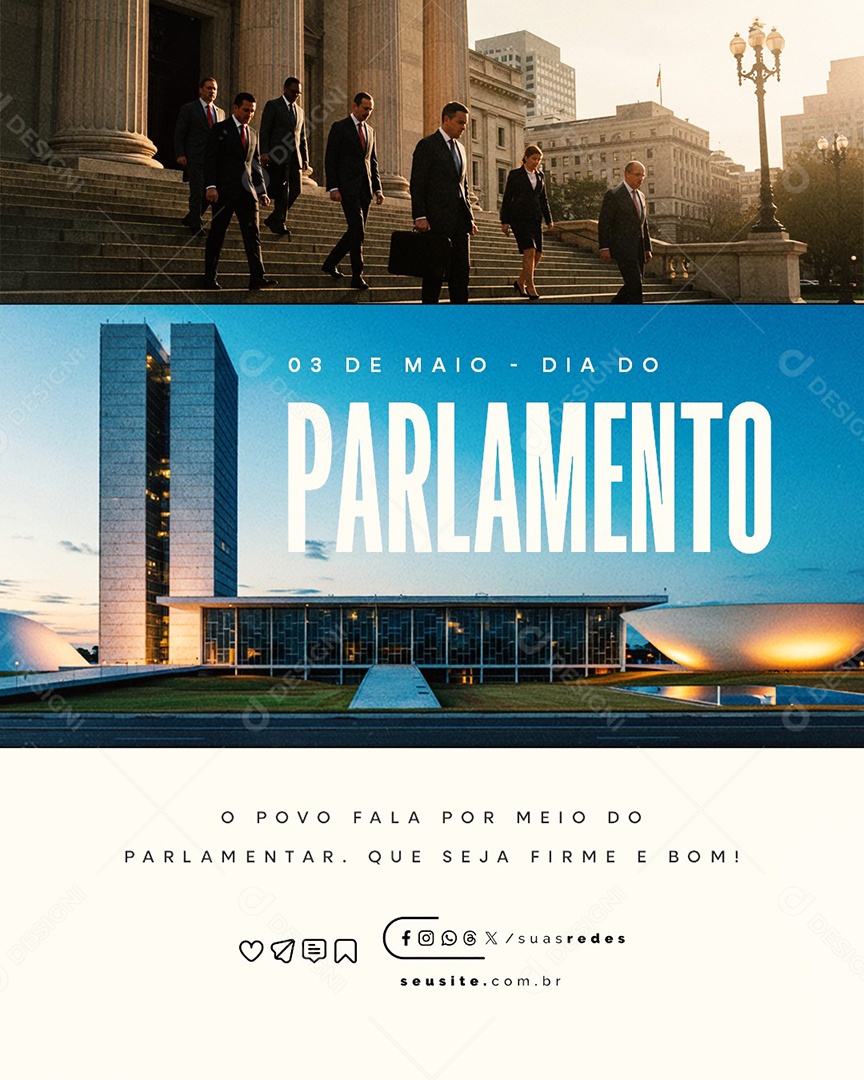 Dia do Parlamento 03 de Maio Social Media PSD Editável