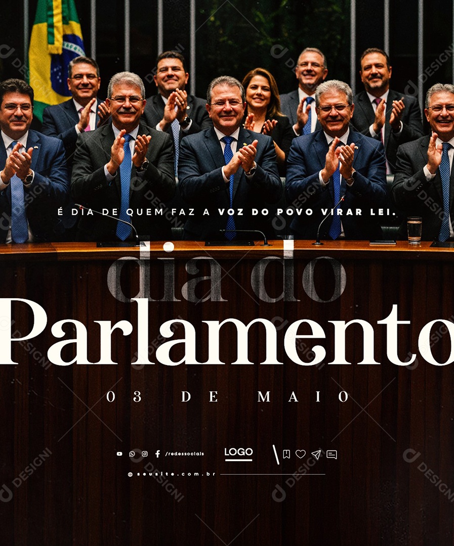 Dia do Parlamento 03 de Maio A Voz do Povo Virar Lei Social Media PSD Editável