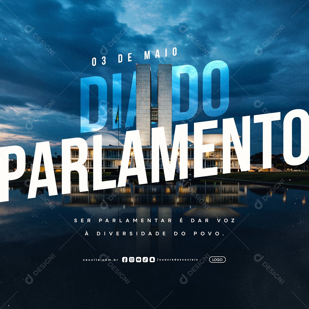 Social Media Dia do Parlamento 03 de Maio PSD Editável