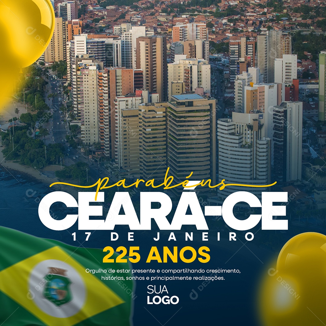 Parabéns Ceará 225 Anos de Emancipação Social Media PSD Editável