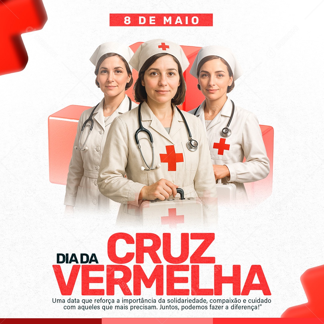 Dia da Cruz Vermelha 08 de Maio Social Media PSD Editável