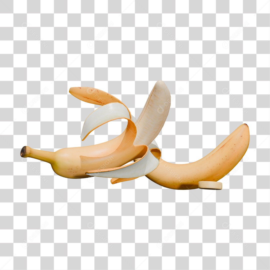 Banana Descascada PNG Transparente