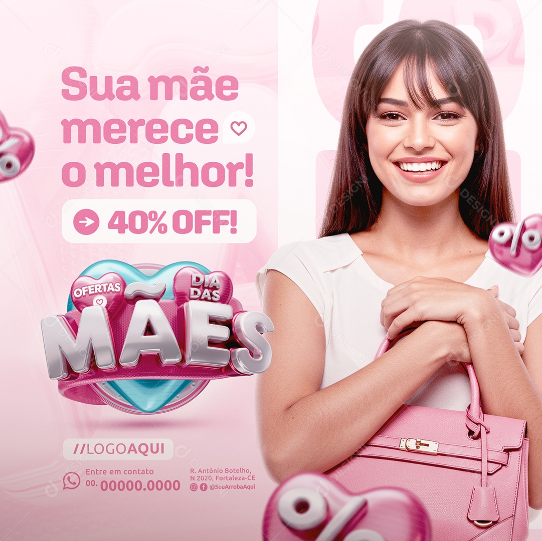 Ofertas Dia das Mães Loja 40% Off Social Media PSD Editável