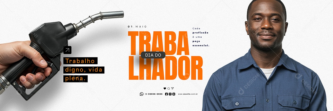 Carrossel Dia Do Trabalhador 01 de Maio Social Media PSD Editável