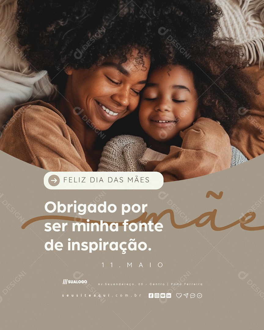 Feliz Dia das Mães 11 de Maio Social Media PSD Editável