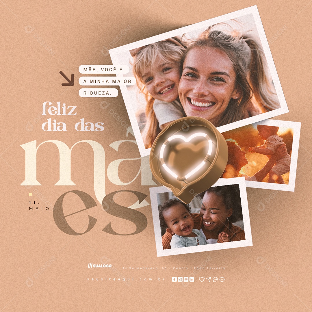 Feliz Dia das Mães 11 de Maio Social Media PSD Editável