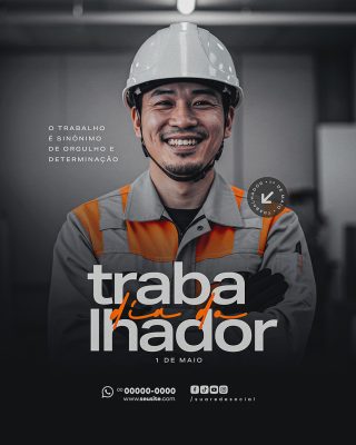 Dia Do Trabalhador 01 de Maio Social Media PSD Editável