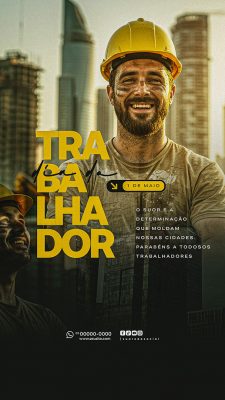 Story Dia Do Trabalhador 01 de Maio Social Media PSD Editável