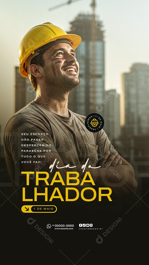 Story Dia Do Trabalhador 01 de Maio Social Media PSD Editável