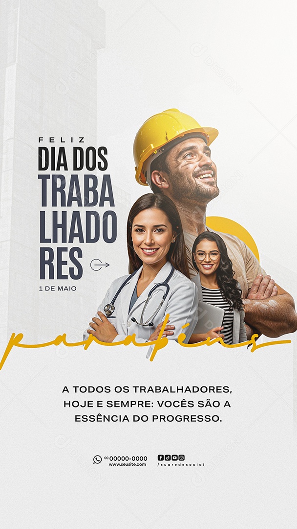 Story Dia Do Trabalhador 01 de Maio Social Media PSD Editável