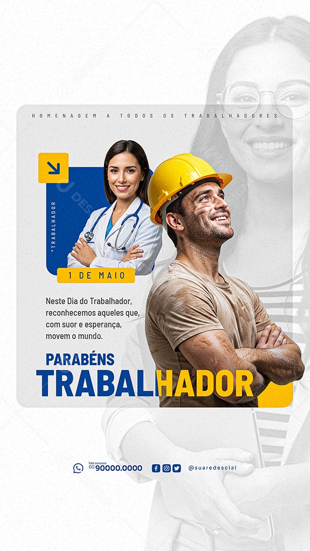 Story Dia Do Trabalhador 01 de Maio Social Media PSD Editável