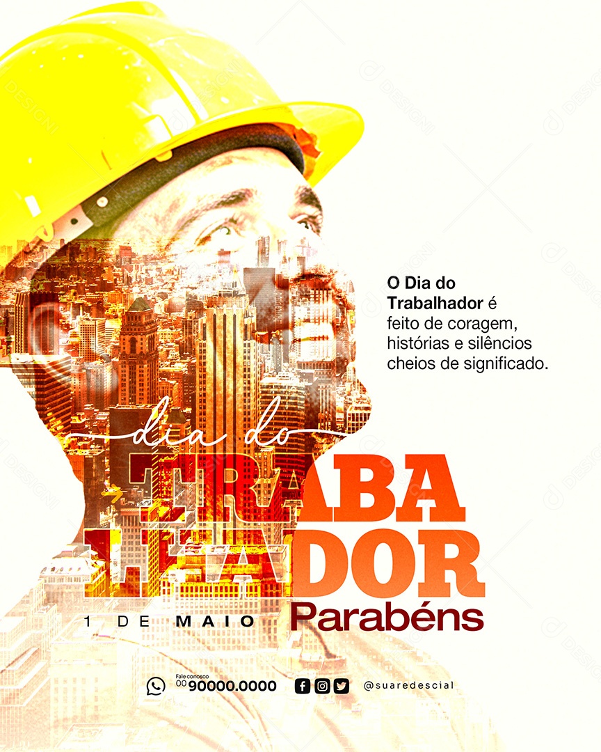 Dia Do Trabalhador 01 de Maio Social Media PSD Editável