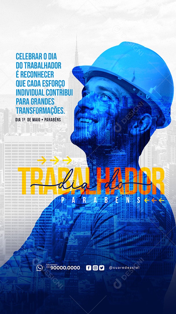 Story Dia Do Trabalhador 01 de Maio Social Media PSD Editável