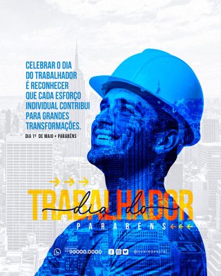 Dia Do Trabalhador 01 de Maio Social Media PSD Editável